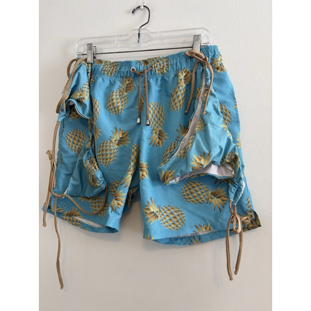 LAINO Matching Couples Swim Trunks And Bikini Set Pineapple Blue Honeymoon Read